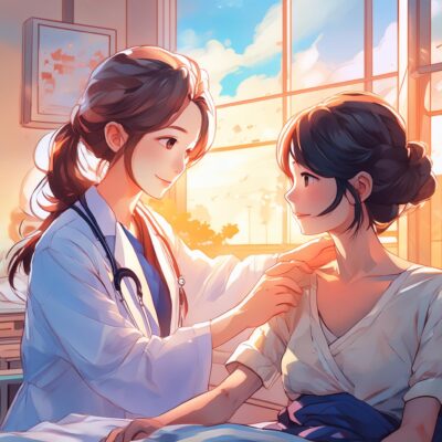 患者を診察する医者