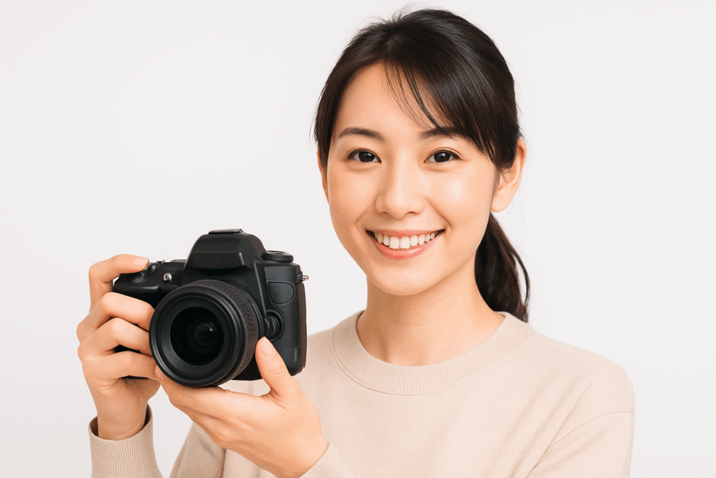 カメラを持つ女性